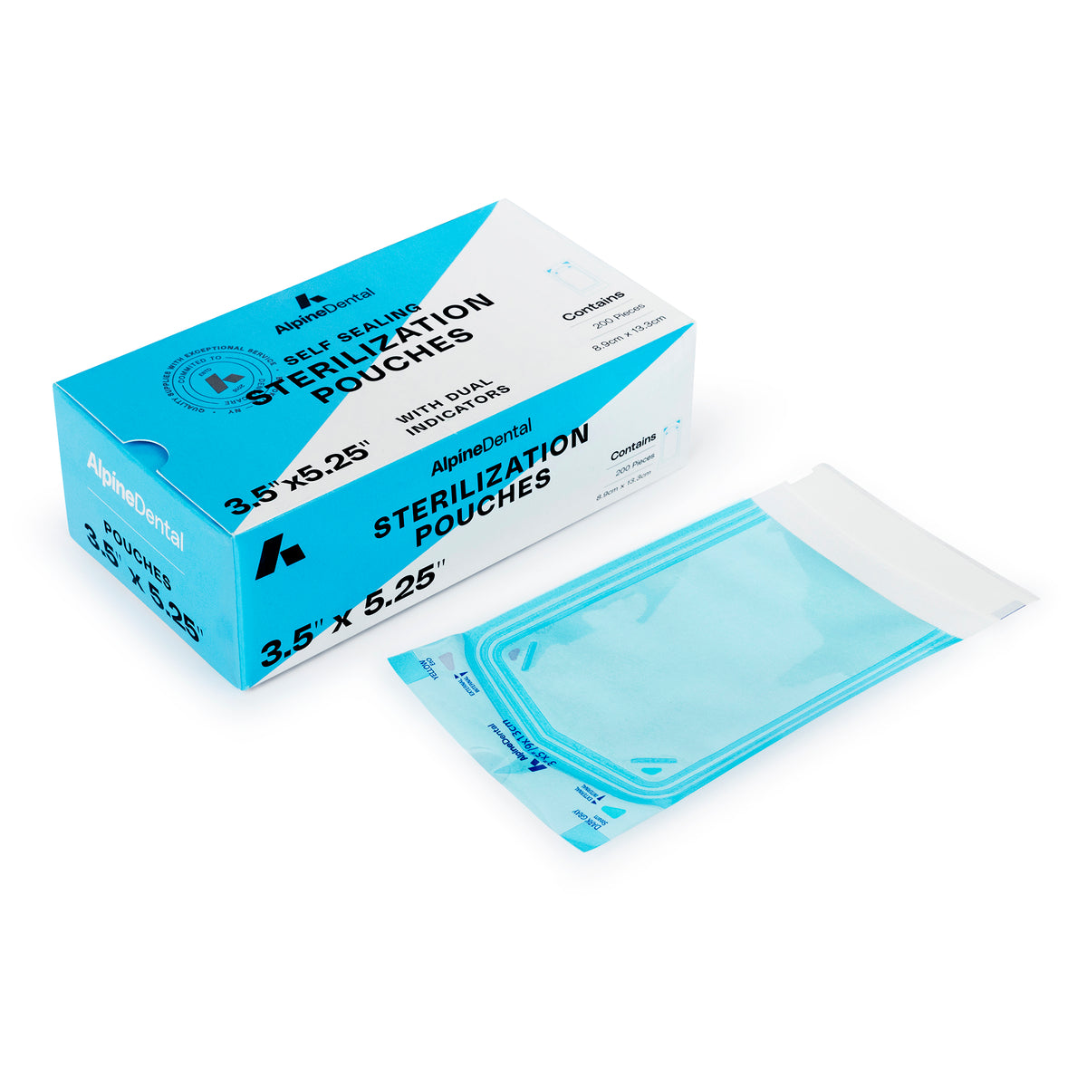 Self Sealing Sterilization Pouch for Dental, Medical & Tattoo Nail Art Instruments 200 Per Box