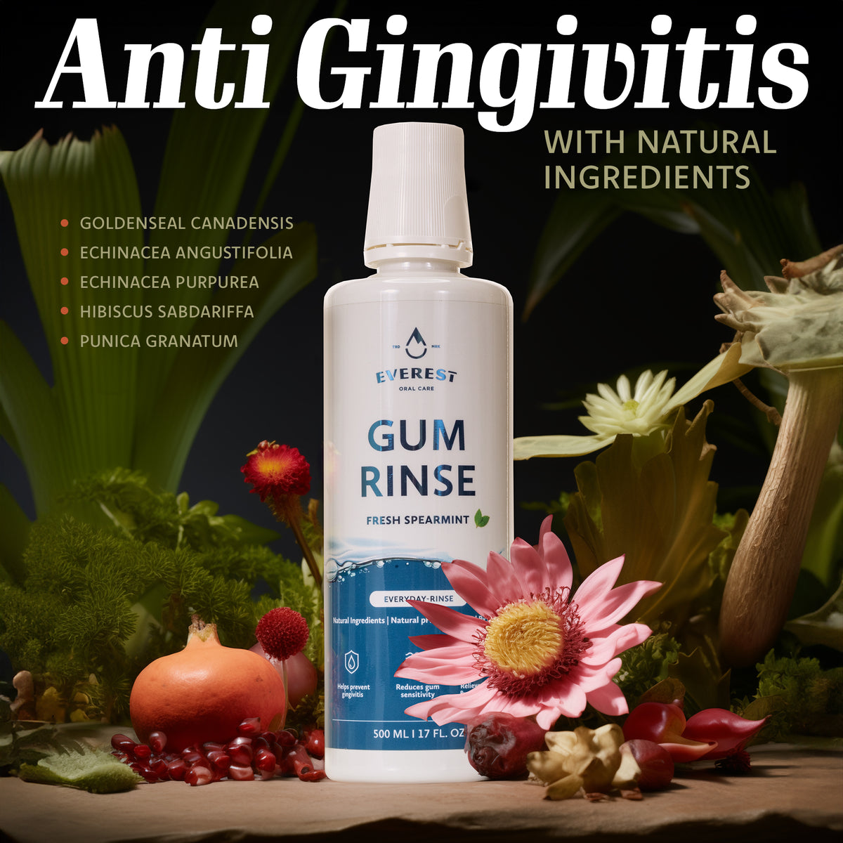 Gum Rinse - Natural Gingivitis Treatment - Healthy Gums Mouthwash 17oz.