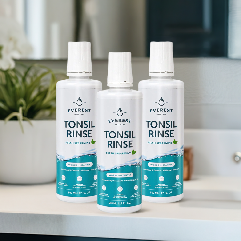 Everest Natural Tonsil Stone Mouthwash 17oz - 3 Pack